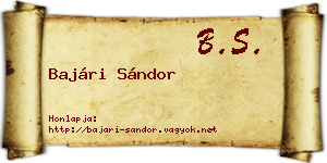 Bajári Sándor névjegykártya